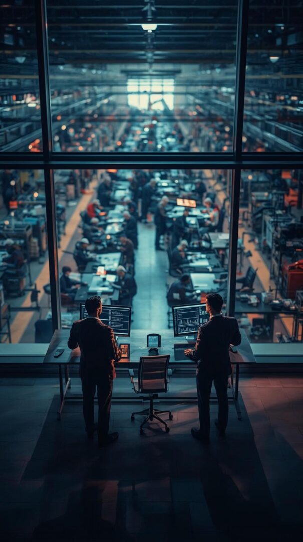 Operations leadership reviewing data